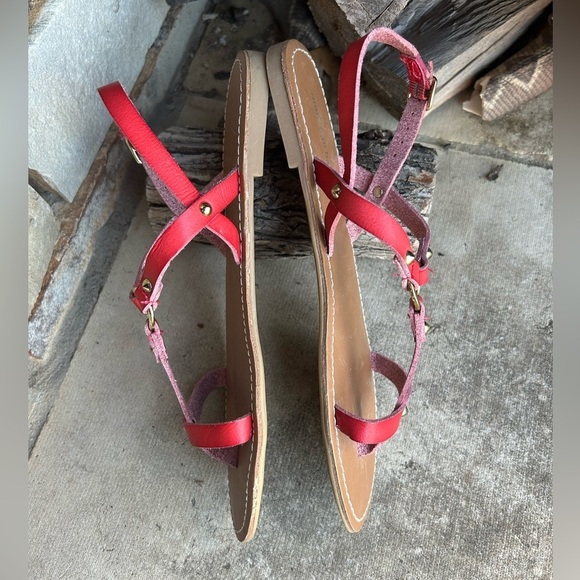 Montego Bay Club orange red Sandals with Minimalist Design Sz-7.5. E - Picture 5 of 9